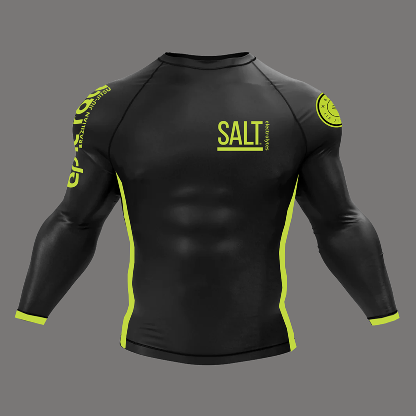 Black and Lemon Lime Rash Guard- LONG SLEEVE