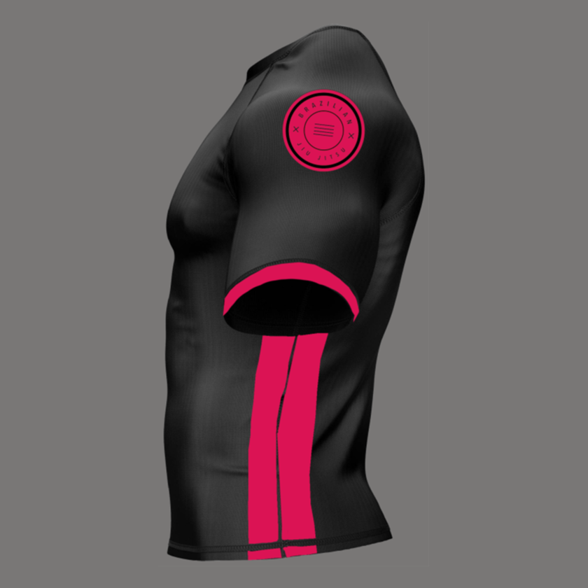 
                  
                    Black and Raspberry Rash Guard- SHORT SLEEVE
                  
                